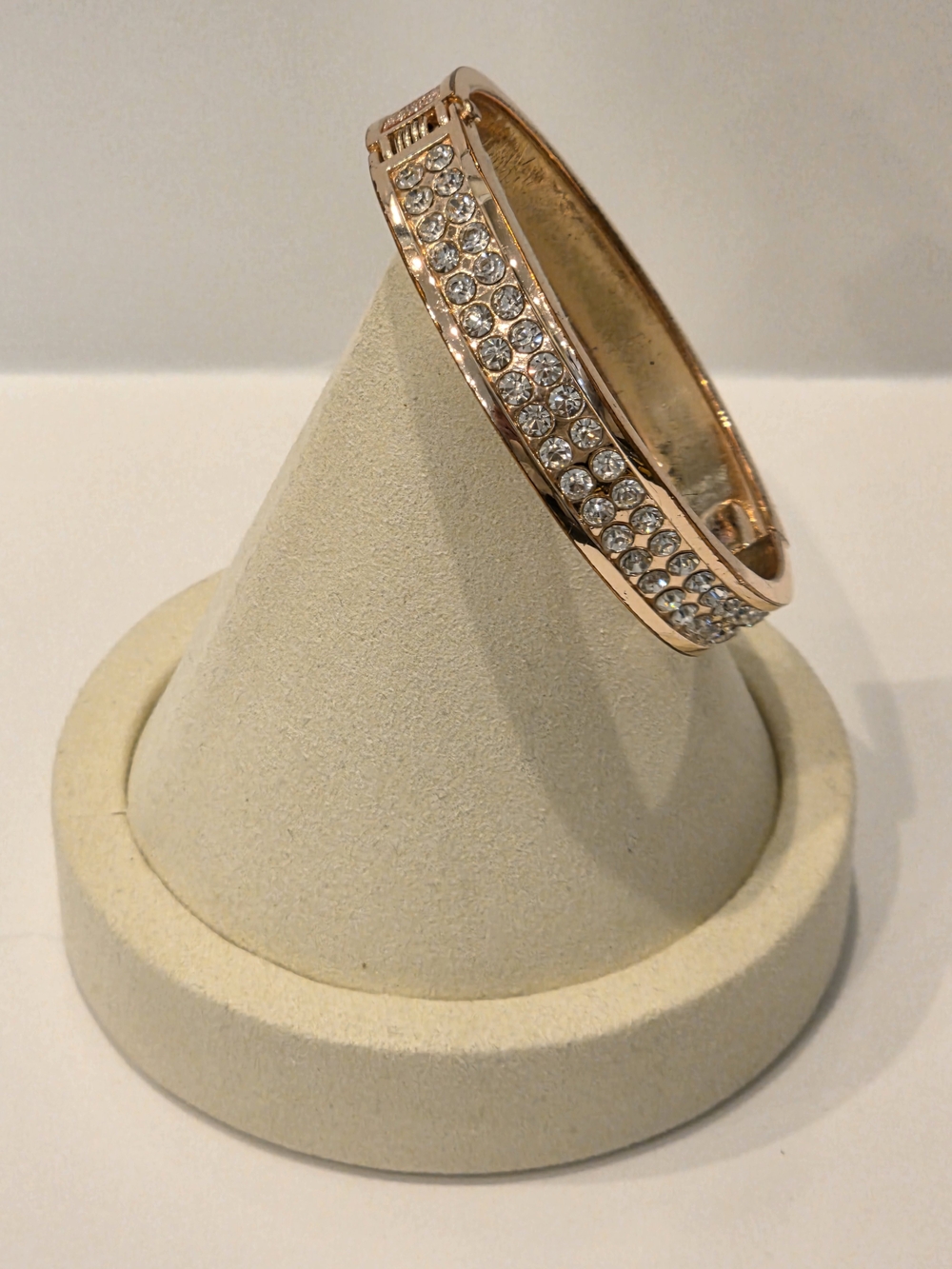 Rose Gold Crystal Pavé Bangle Bracelet - Women's Jewelry